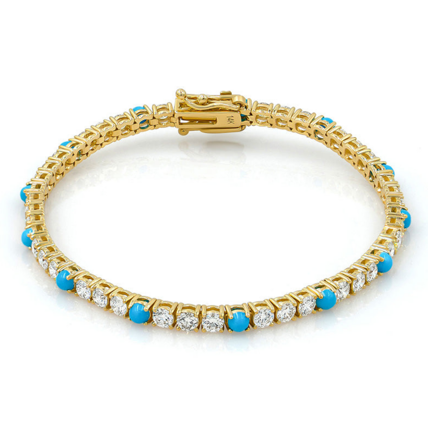 Diamond & Turquoise Tennis Bracelet