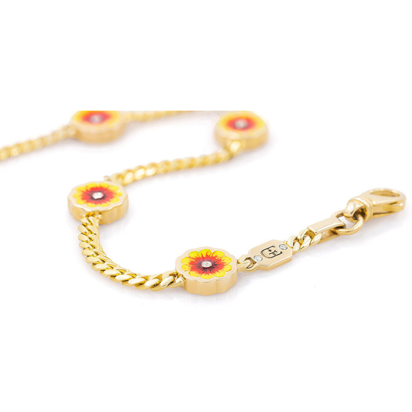 Flower Cuban bracelet