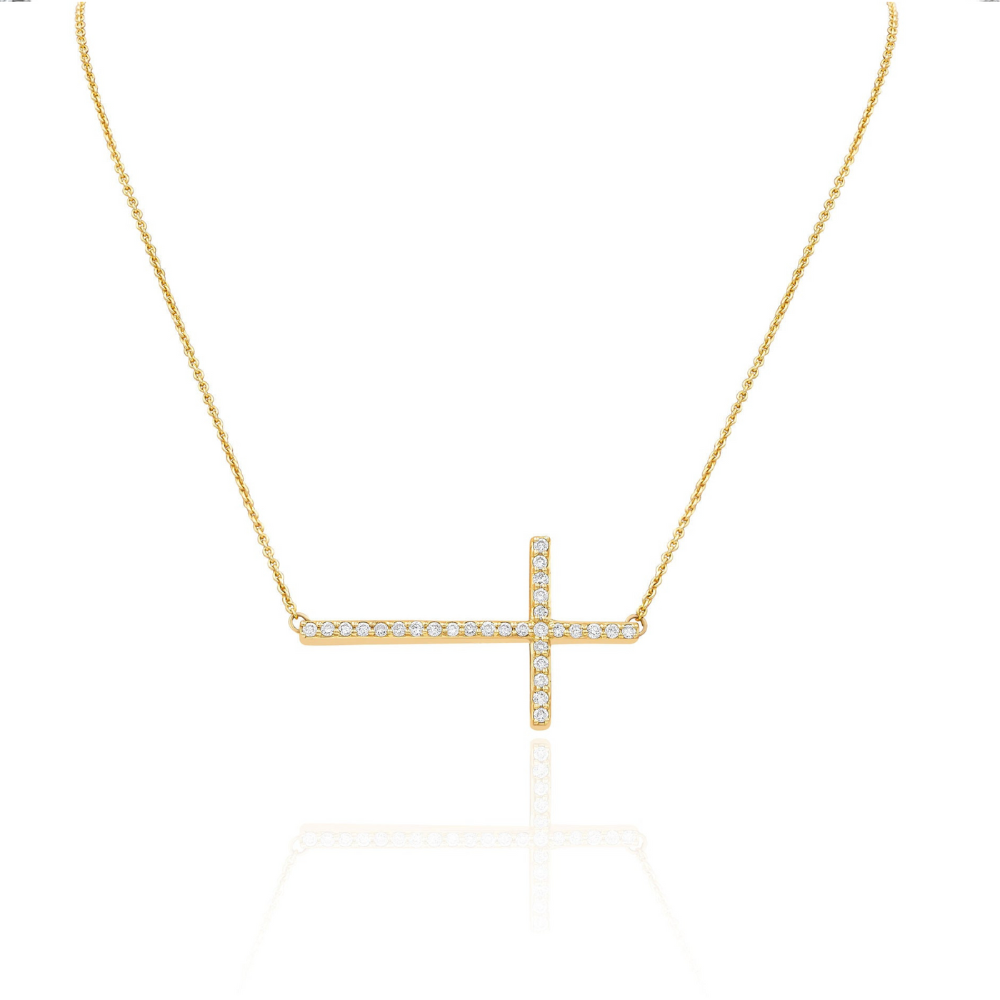 Diamond Cross Charm Necklace