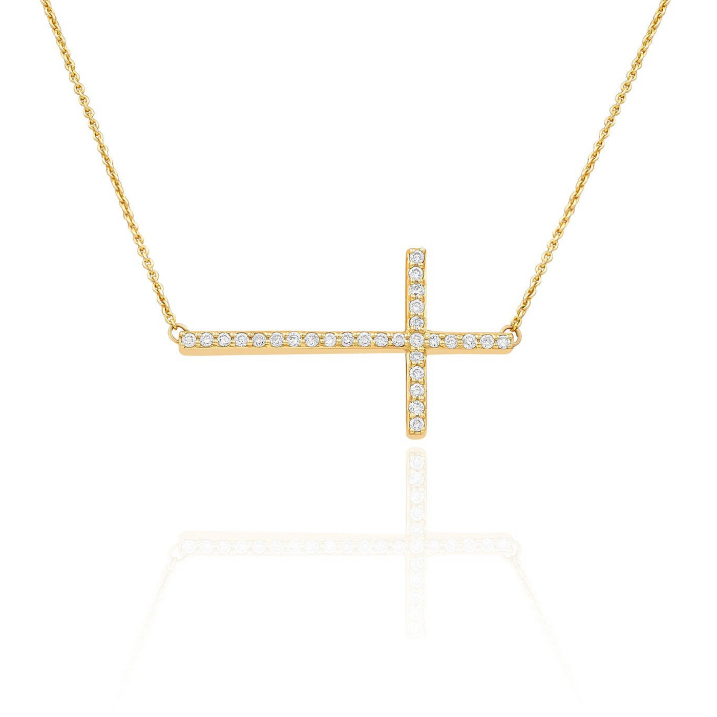 Diamond Cross Charm Necklace