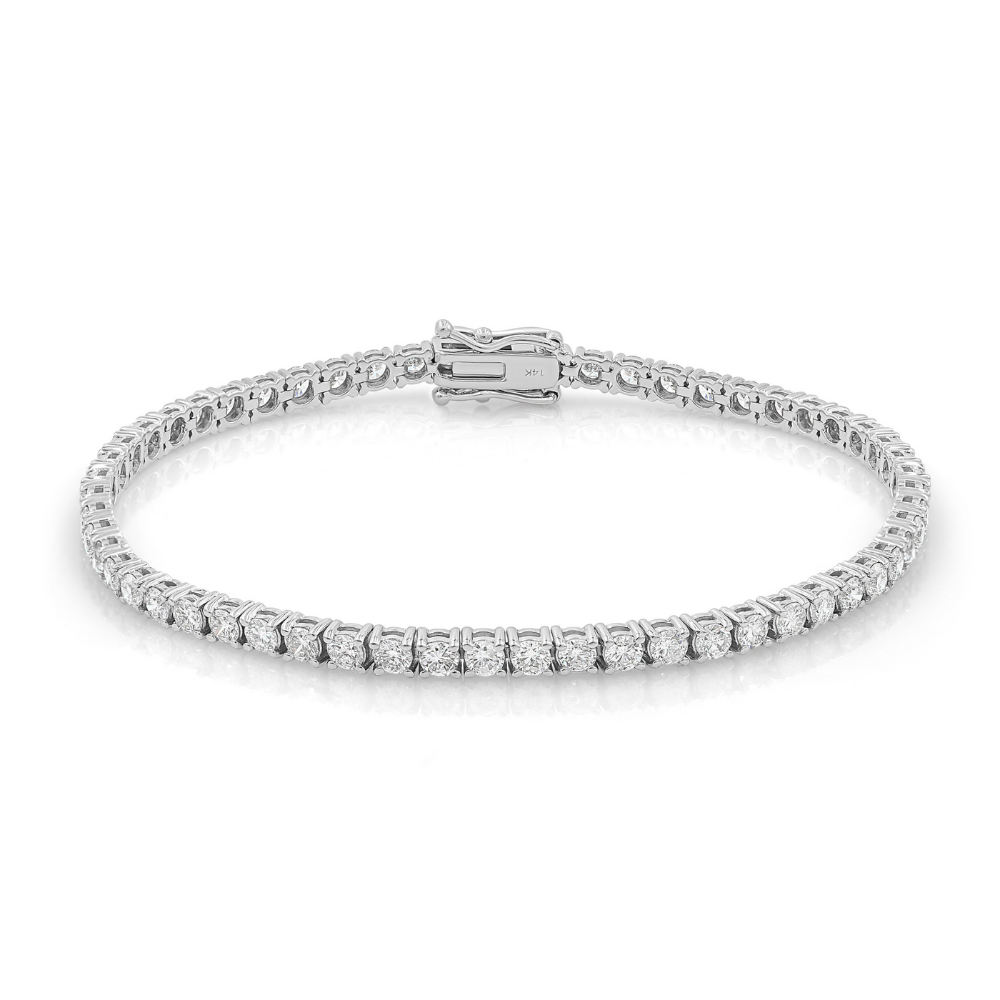 4 Pointer White Gold Diamond Tennis Bracelet