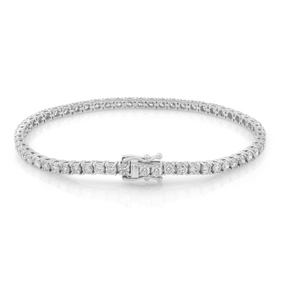 4 Pointer White Gold Diamond Tennis Bracelet