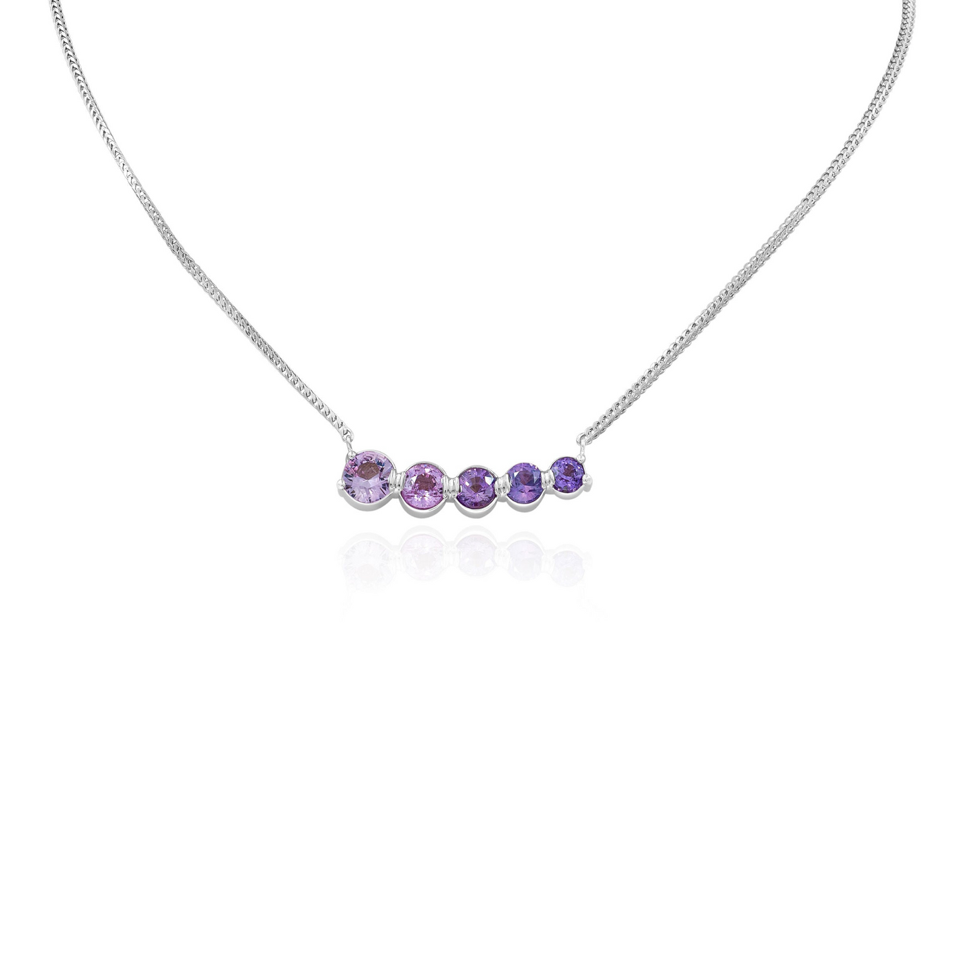 Graduated Pink to Purple Sapphire Necklace