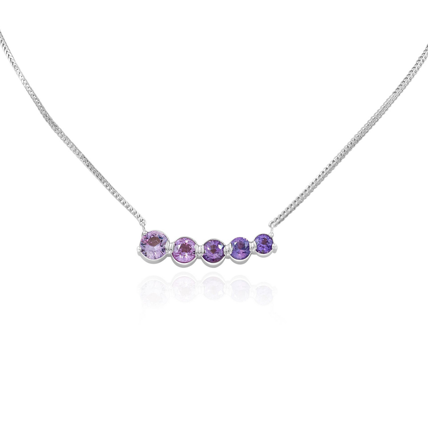 Graduated Pink to Purple Sapphire Necklace