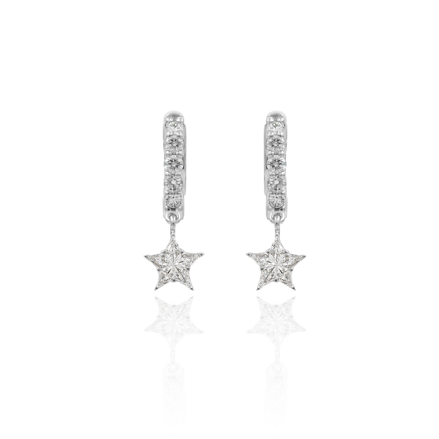 Diamond Star Dangle Hoops