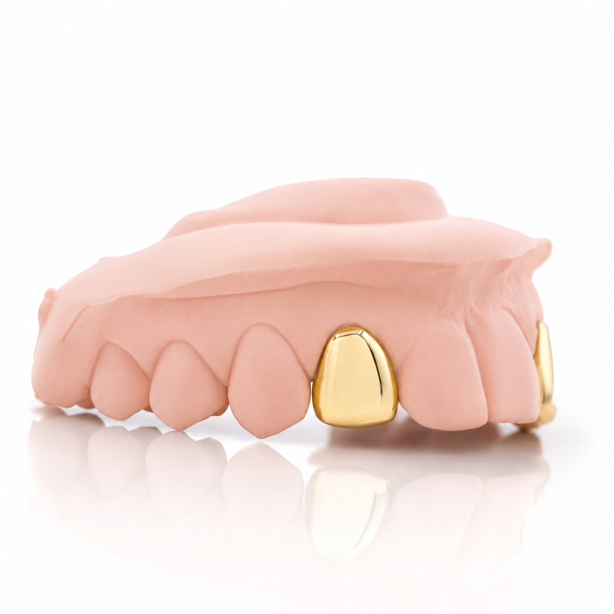 classic solid gold grillz

solid gold tooth grill

custom gold grillz

gold grillz front view

gold tooth cap

custom-fit gold grillz