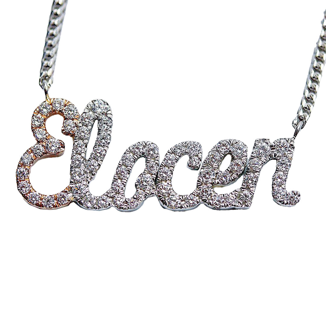 Custom Diamond Nameplate Necklace