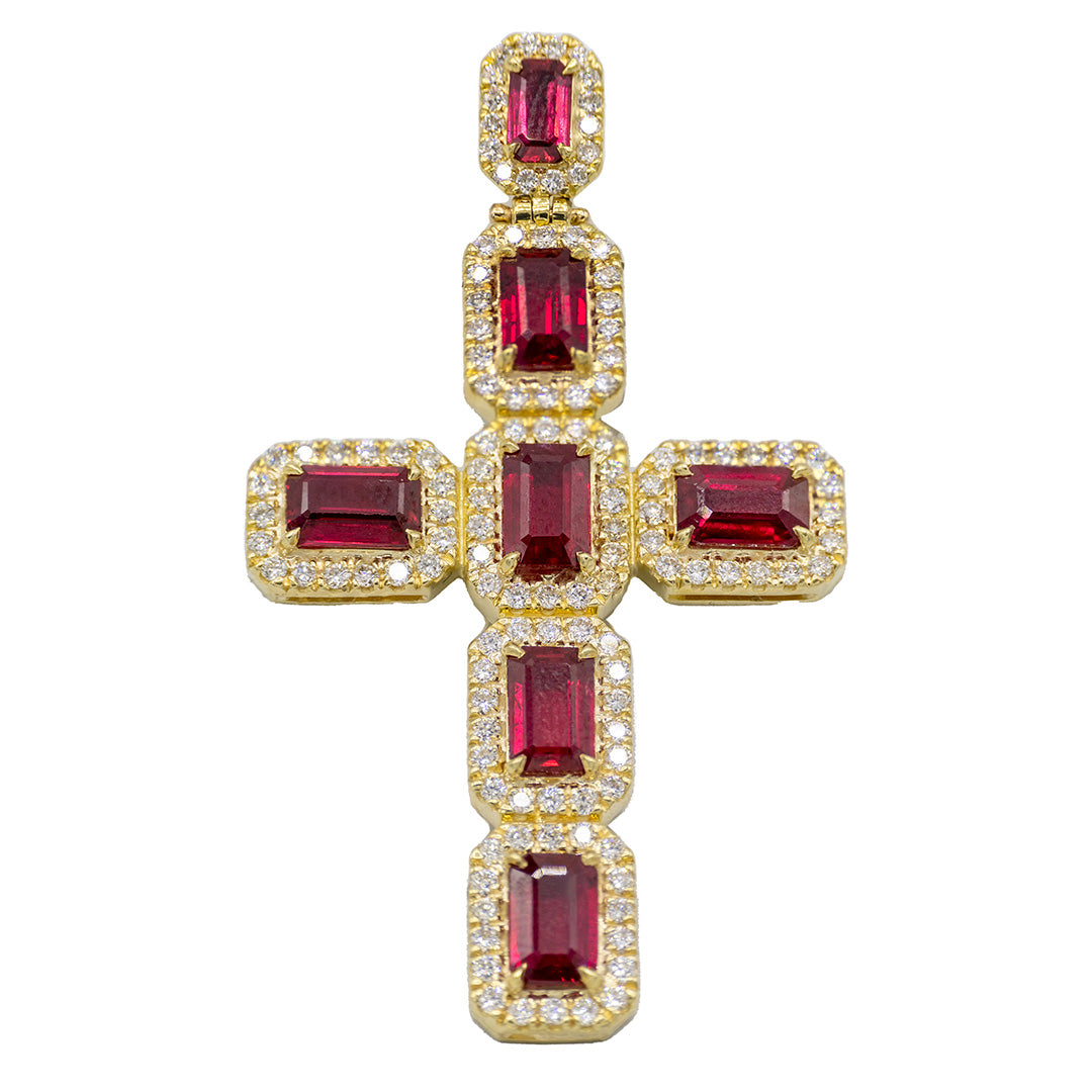 Cross Inside Ruby Elevate Your Style with GabbyElan's Elegant Diamond and Ruby Cross ...