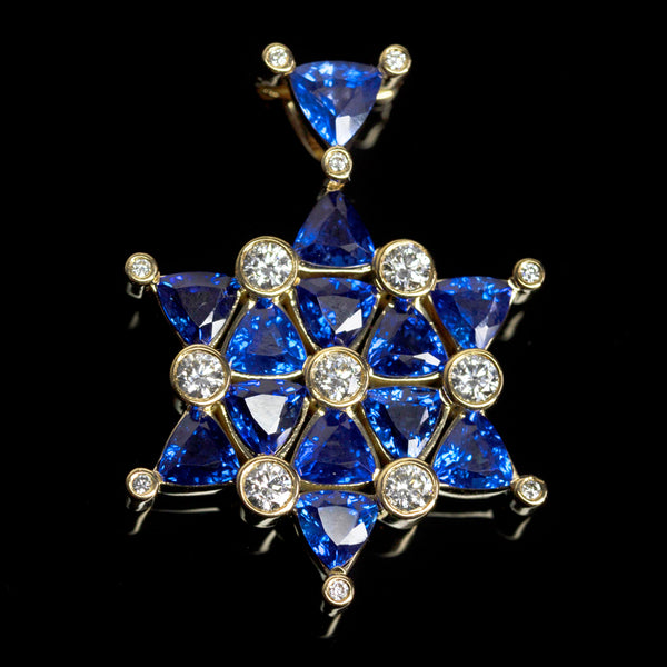 Star of David Sapphire Pendant