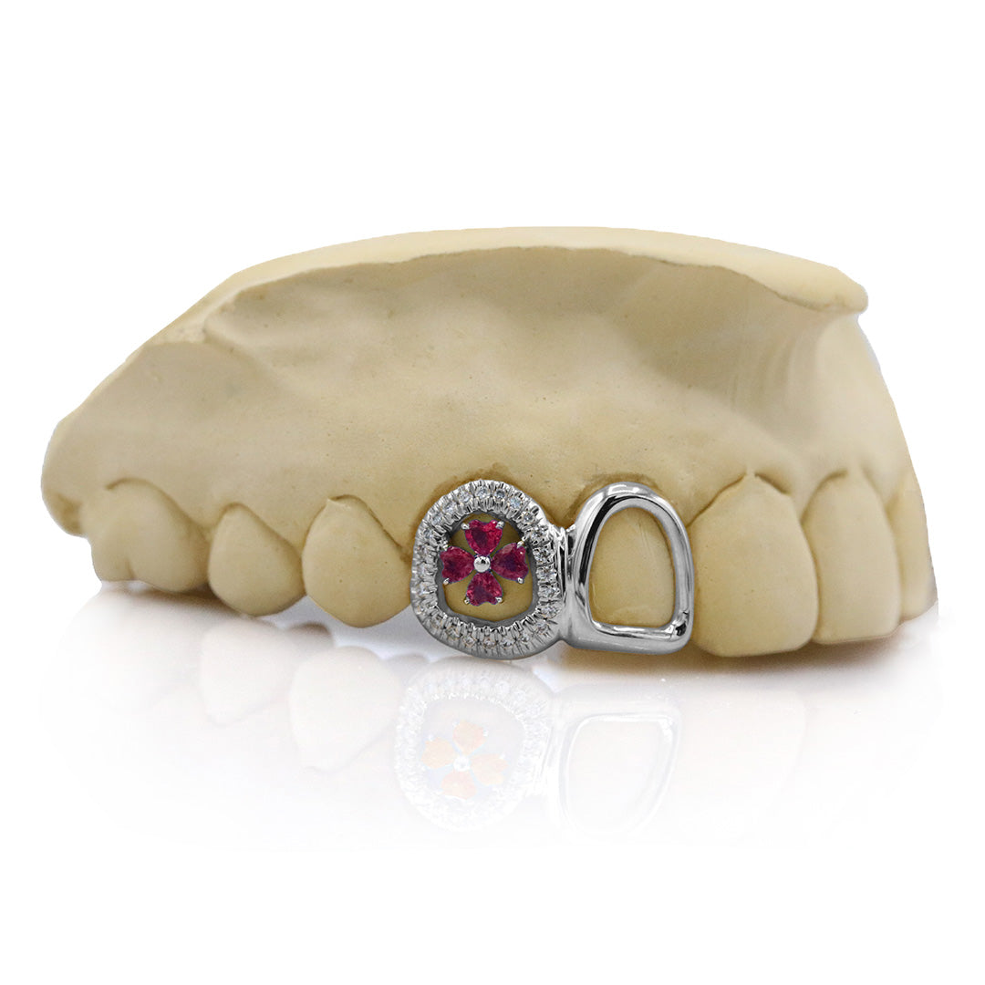 Lucky Gem Clover Grillz (2 teeth set)