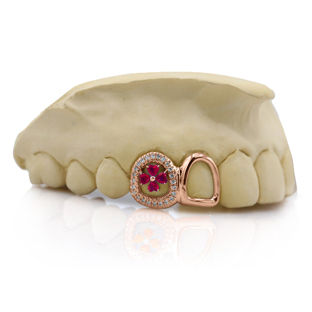 Lucky Gem Clover Grillz (2 teeth set)