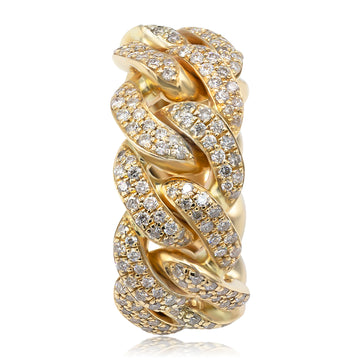 14k yellow gold 2.48 ct diamond cuban link ring Clearance