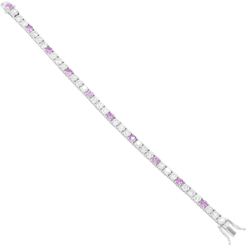 Glamourous Pink & Diamond Tennis Bracelet