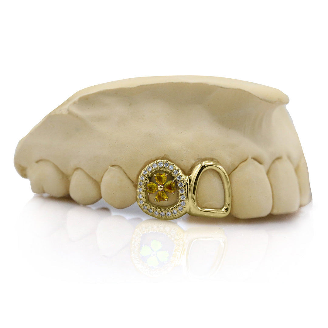 Lucky Gem Clover Grillz (2 teeth set)